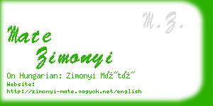 mate zimonyi business card